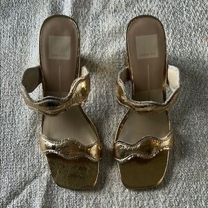 Dolce Vita Gold Heels with Modern Minimalist Design